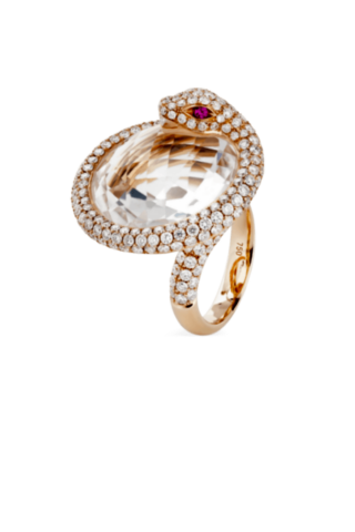 Кольцо Roberto Coin Snake Collection розовое золото ADV519RI0070
