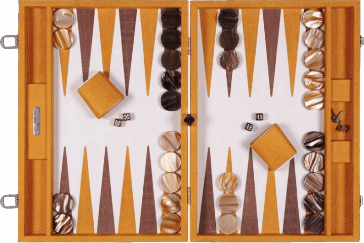 Hector&Saxe Нарды Backgammon croco orange