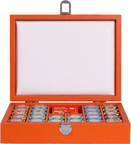 Hector&Saxe Набор для покера Poker set buffalo leather orange