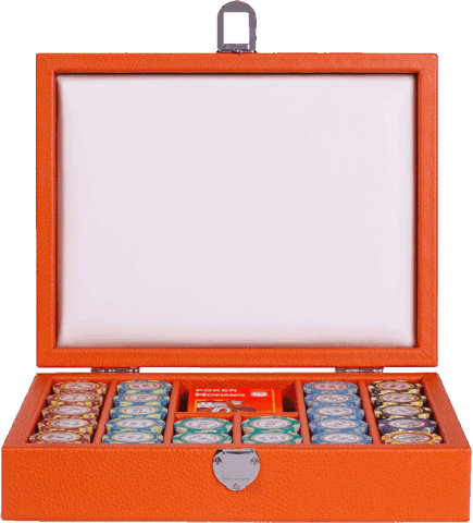 Hector&Saxe Набор для покера Poker set buffalo leather orange